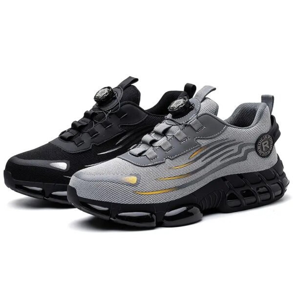Breathable Safety Work Shoes - Steel Toe, Puncture Resistant, Non-Slip Durable Athletic Shoes for Industrial and Casual Wear, Black and Grey with Reflective Stripes (Can Be Worn by Both Men and Women)%022101 (Copy) - Image 5