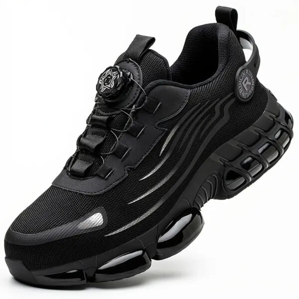 Breathable Safety Work Shoes - Steel Toe, Puncture Resistant, Non-Slip Durable Athletic Shoes for Industrial and Casual Wear, Black and Grey with Reflective Stripes (Can Be Worn by Both Men and Women)%022101 (Copy) - Image 4