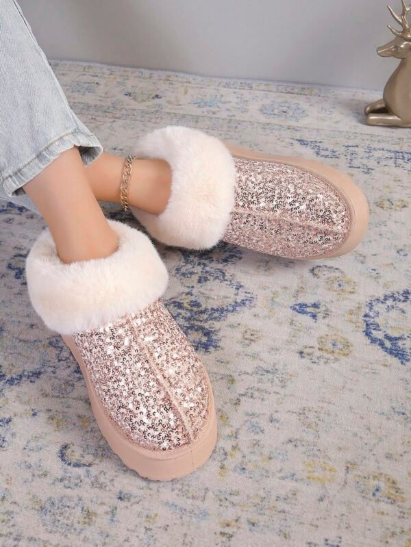 New Glitter Snow Boots For Women, Warm Short Boots, Fashionable Style, Thick Winter Shoes With Anti-Slip Outsole For Outdoor Use In Winters%010311 - Image 13