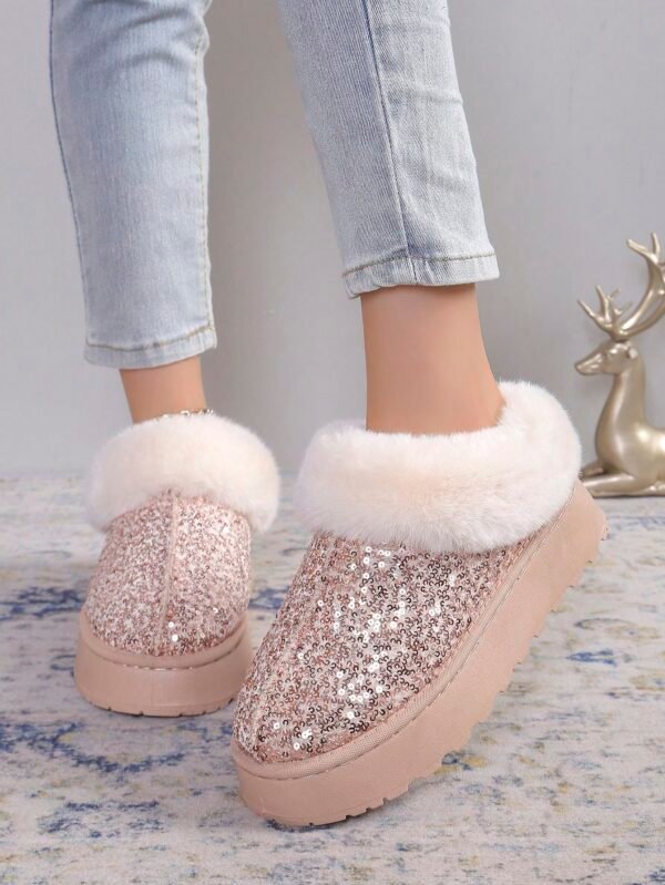 New Glitter Snow Boots For Women, Warm Short Boots, Fashionable Style, Thick Winter Shoes With Anti-Slip Outsole For Outdoor Use In Winters%010311 - Image 9