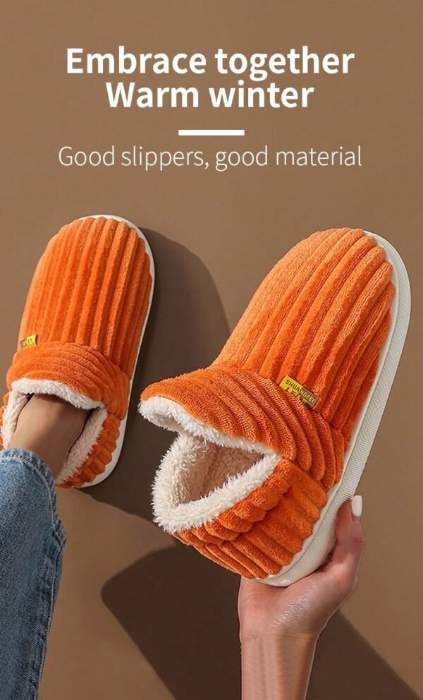 Women's Fashionable Pink Solid Color Slipper Boots With Letter Decals & Teddy Bear Lining%010405 - Image 27