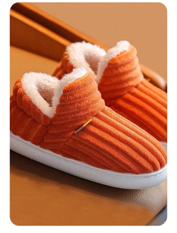 Women's Fashionable Pink Solid Color Slipper Boots With Letter Decals & Teddy Bear Lining%010405 - Image 17